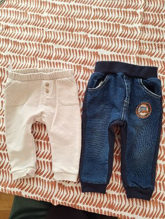 Hosen Set für Kleinkinder beige und blau gebraucht