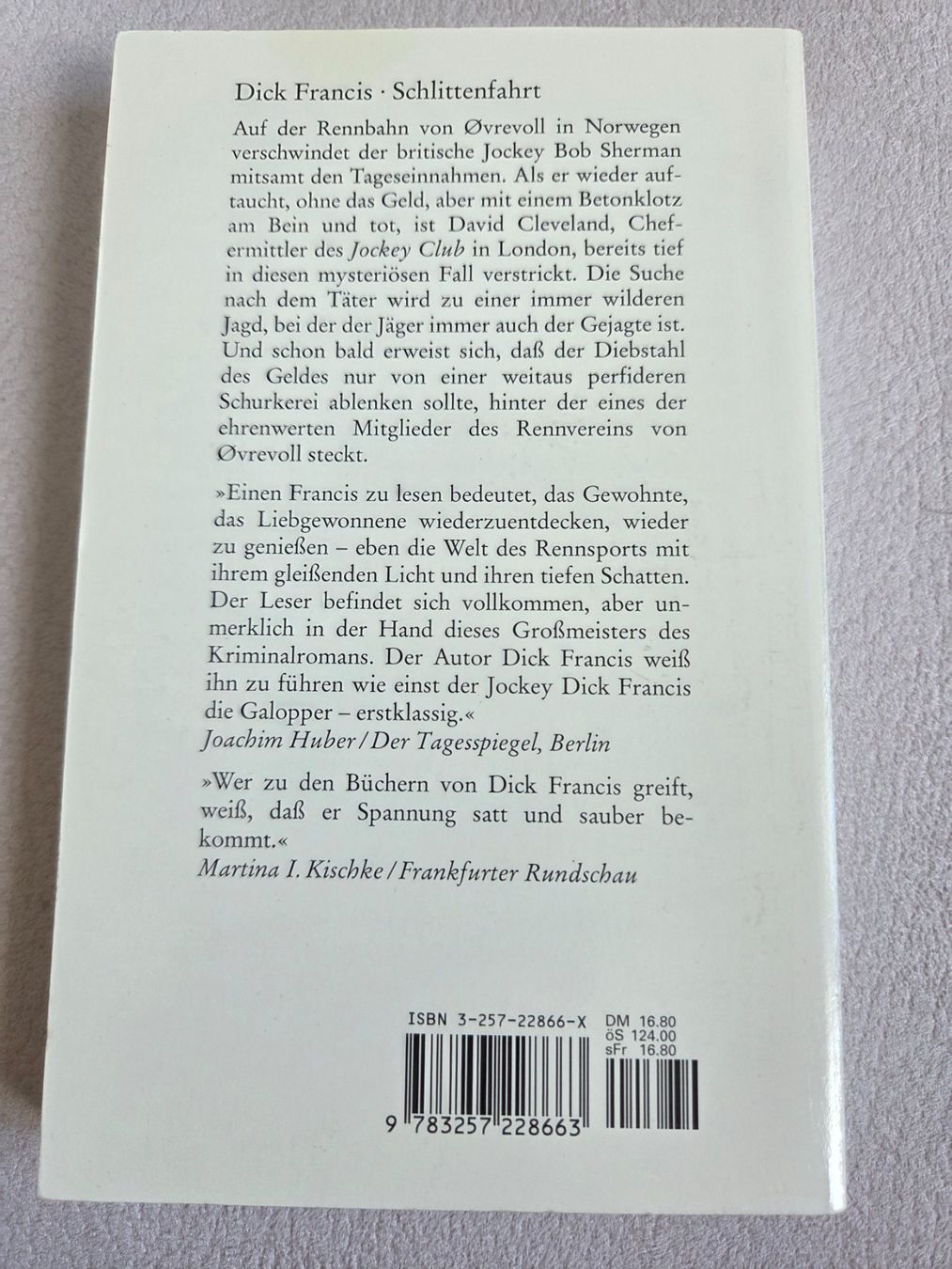 Libri: Dick Francis - Schlittenfahrt – Usato da Bergdietikon venduto da Tanne_10 1