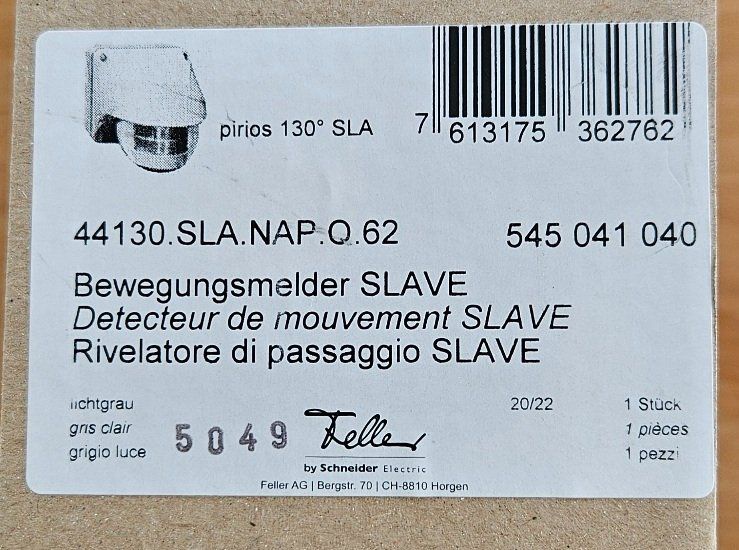 Feller Interrupteurs: Feller Bewegungsmelder SLAVE – Neuf avec emballage d'origine à Elgg par Roophu 5