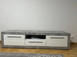 TV-Möbel Betonoptik weiss Fronte