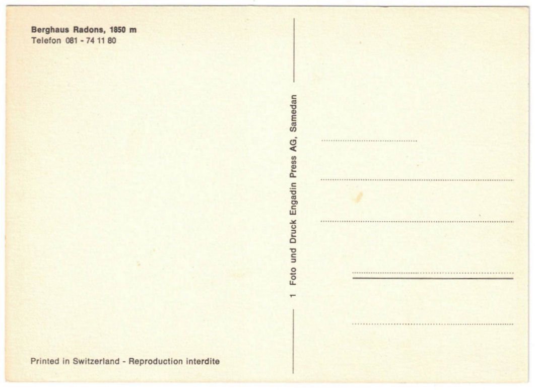 Cartoline postali: Savognin - Gondelbahn Radons – Usato da Binningen venduto da Mountainrider 1
