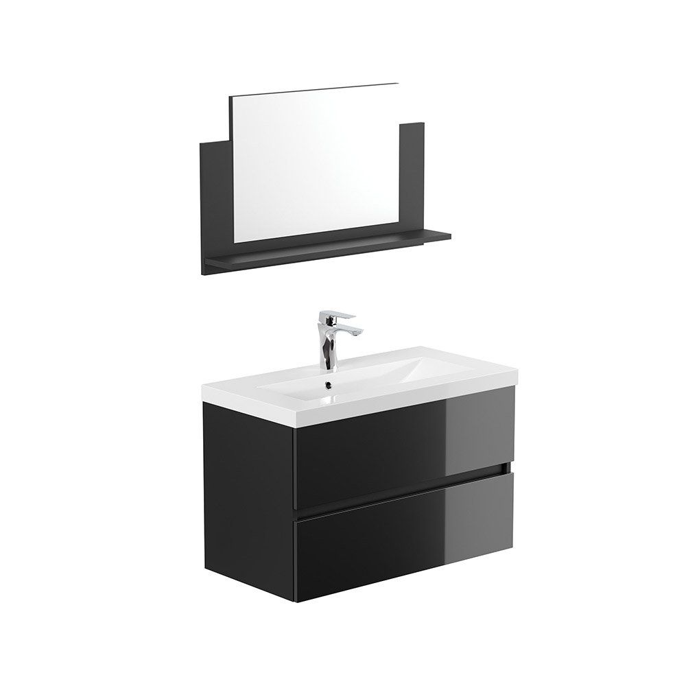 Mobili per bagno: Badmöbel WANGEN BIG Deluxe - M Schwarz – Nuovo e nell'imballaggio originale da Wallenwil venduto da toesstal-vertrieb 2