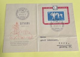 1951 Lunaba FDC Block auf gelauf. illustriertem Brief