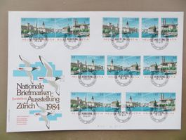 Naba Züri 1984 FDC 4er, 3er- und 2er Streifen cplt