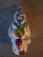 Weihnachtskugel Glas, hanbemalt Clown Figur neuwertig