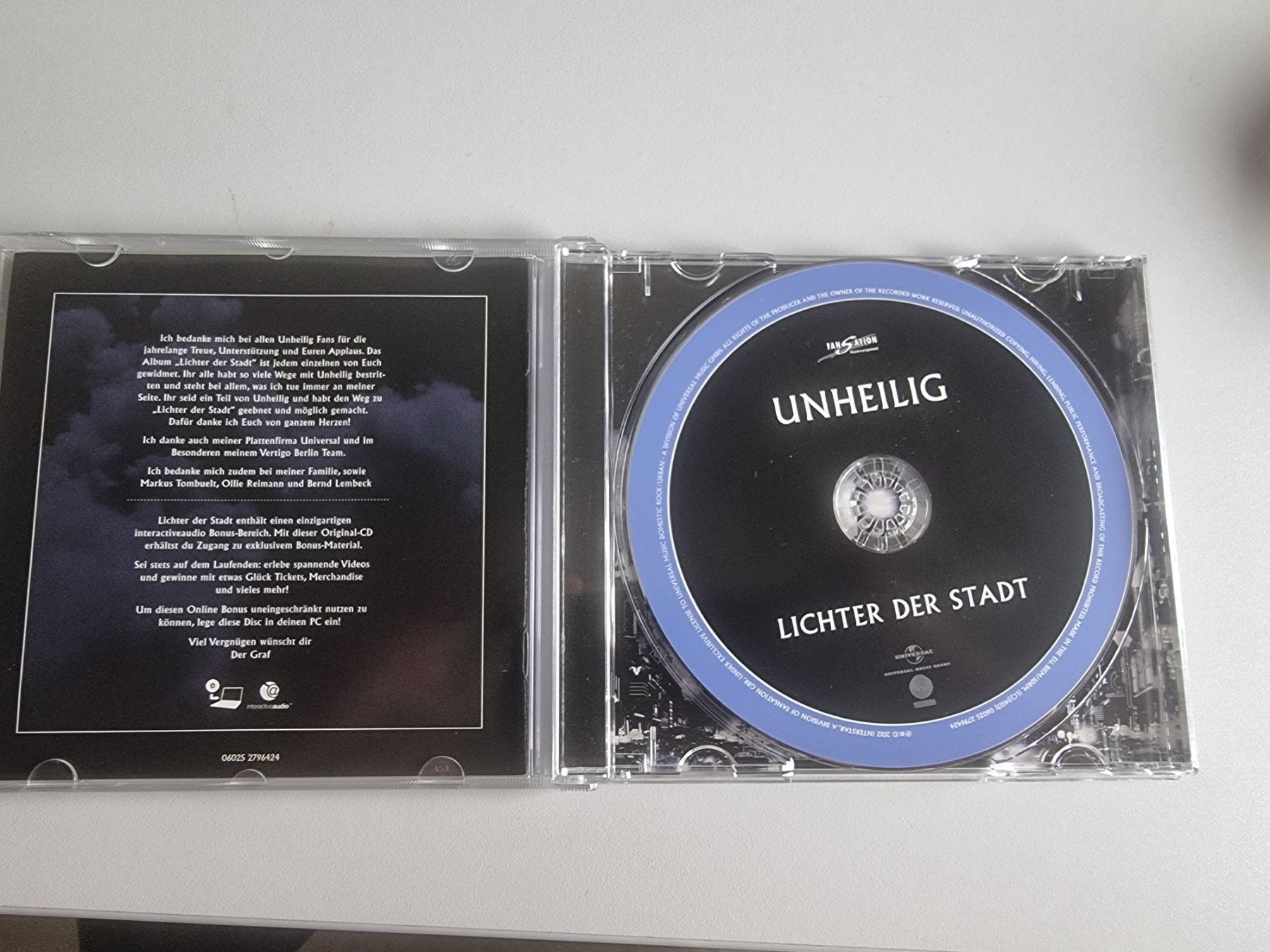 CDs: CD Unheilig - Lichter der Stadt – Gebraucht aus Schaffhausen von Kellerrassel 2