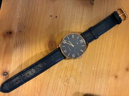 Tommy Hilfiger Uhr rosegold dunkelblau Leder neu