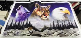 Wolf, Puma und Adler im Schnee (A3 Poster)