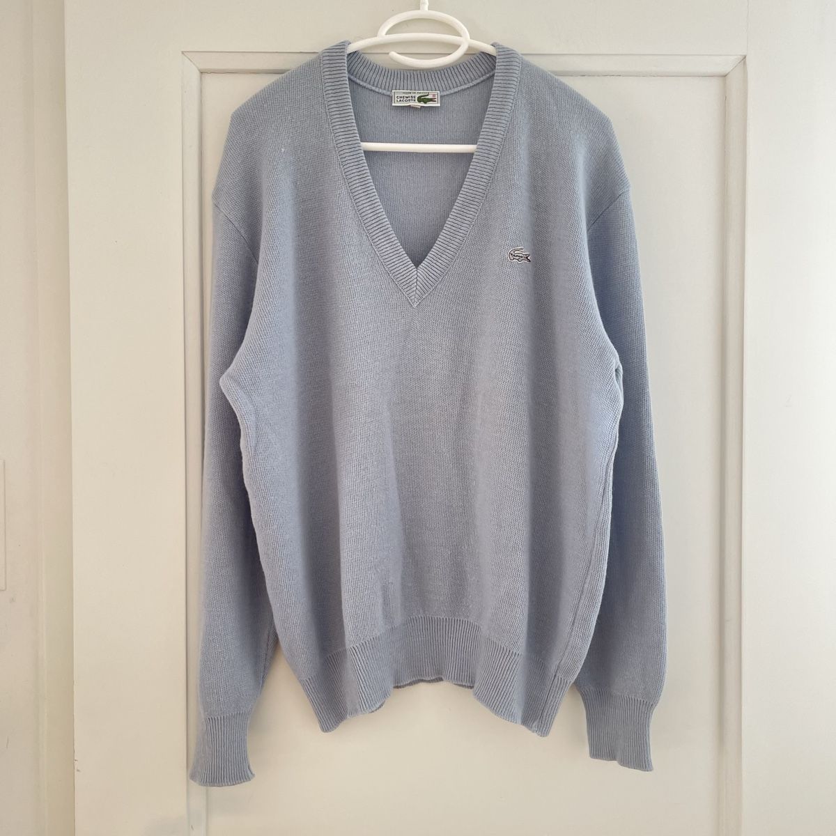 Lacoste Maglioni & Felpe: Vintage Lacoste V-Ausschnitt-Pullover, gr. 5, Hellblau – Nuovo (secondo la descrizione) da Bern venduto da dek_7bjd