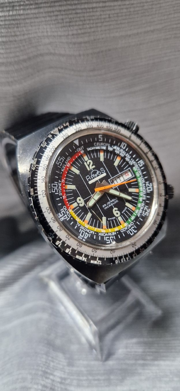 Orologi: Arvos Worldtimer Handaufzug Herrenuhr  – Usato da Reiden venduto da Flohmarkt-77 5