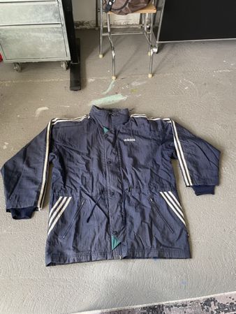 Adidas Windbreaker Jacke dunkelblau akzeptabler Zustand