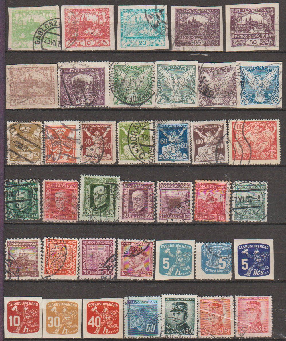 Alle Briefmarken: Tchécoslovaquie, plusieurs valeurs – Gebraucht aus Crans-Montana von kira56 1
