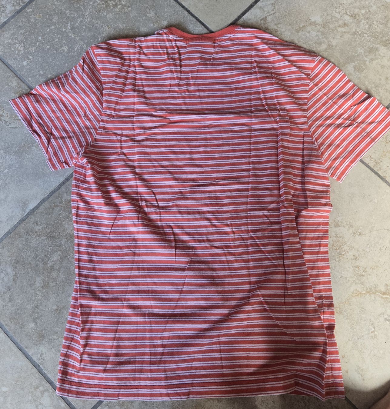 Lacoste T-shirt: T-shirt Lacoste rayé orange blanc taille L – Usato da Chailly-Montreux venduto da svenm53 3