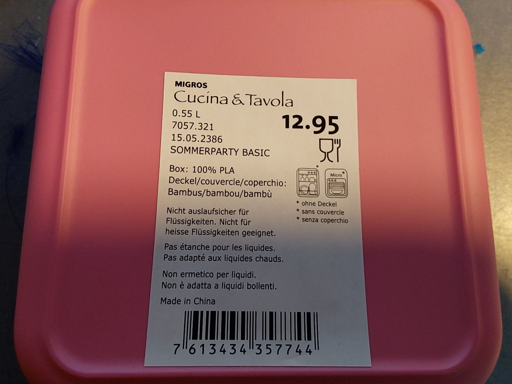 Migros Contenitori & Simili: Box rosa Bambusdeckel neuwertig – Nuovo (secondo la descrizione) da Rüegsbach venduto da hpl02 3