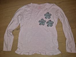 Langarmshirt Gr. 128-134, rosa mit Blumen Mädchen süss