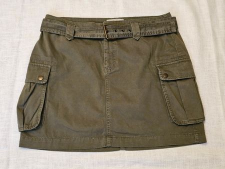 New Look Denim Damen Cargo Minirock Khaki Gr. 42 mit Gürtel