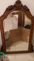 Specchio antico con supporto e cornice in legno