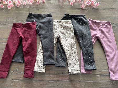 🍁5 Mädchen Leggins gefüttert Grösse 104 🩶🩵