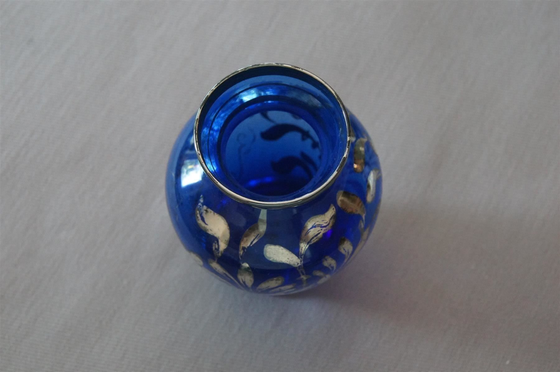 Murano Vasi & Recipienti: Blaue Muranovase mit Echtsilberauflage – Usato da Geroldswil venduto da ARTEFACTO 3