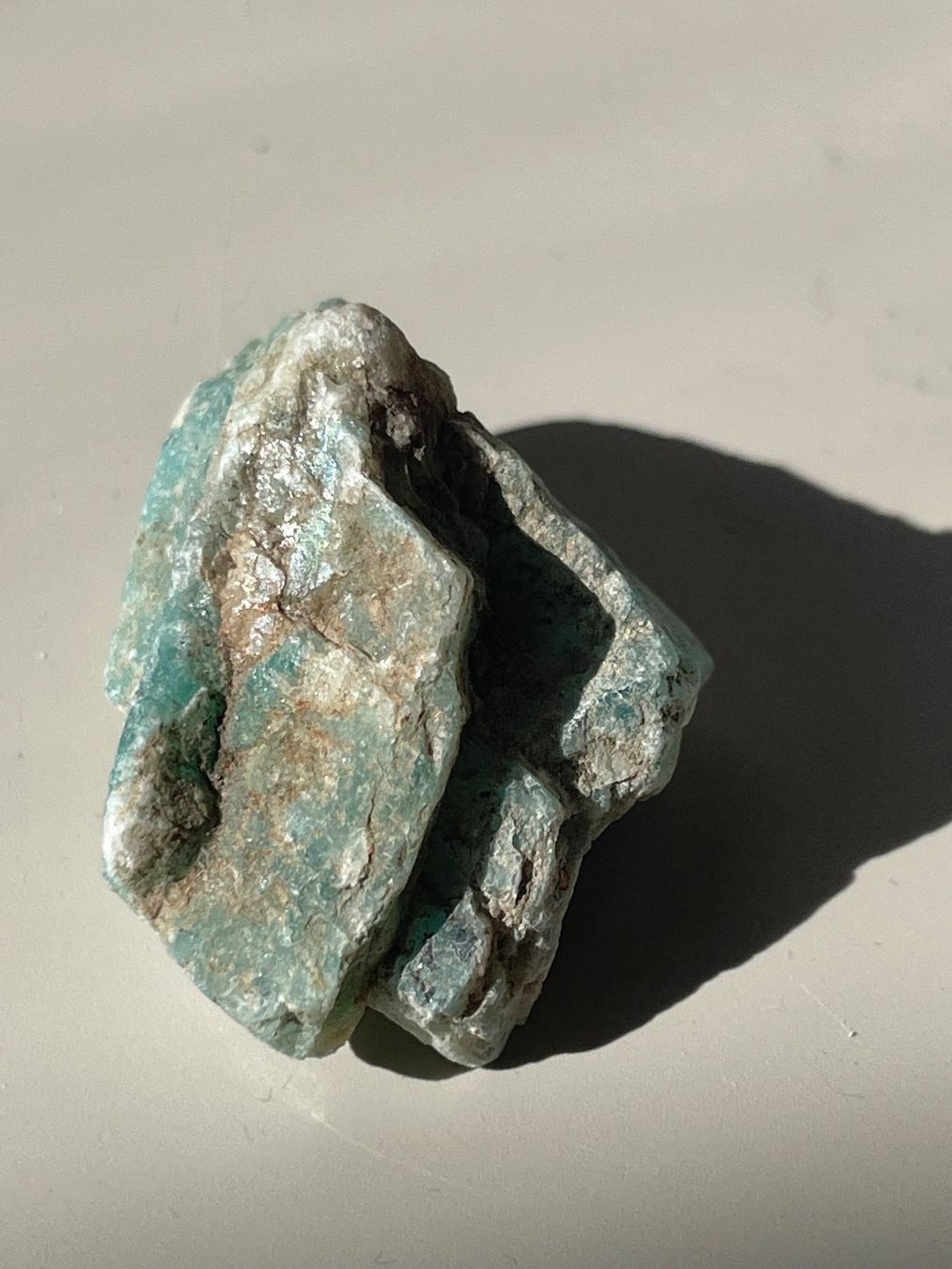 Minerali & Pietre curative: Amazonit-Rohstein aus alter Mine – Nuovo e nell'imballaggio originale da Schiers venduto da sisikristall 2