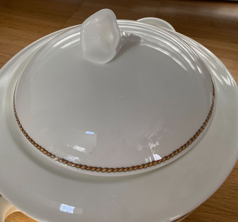 SIULAS Keramik Tureen 1500ml - Weiße Suppenschüssel Mit Glasdeckel