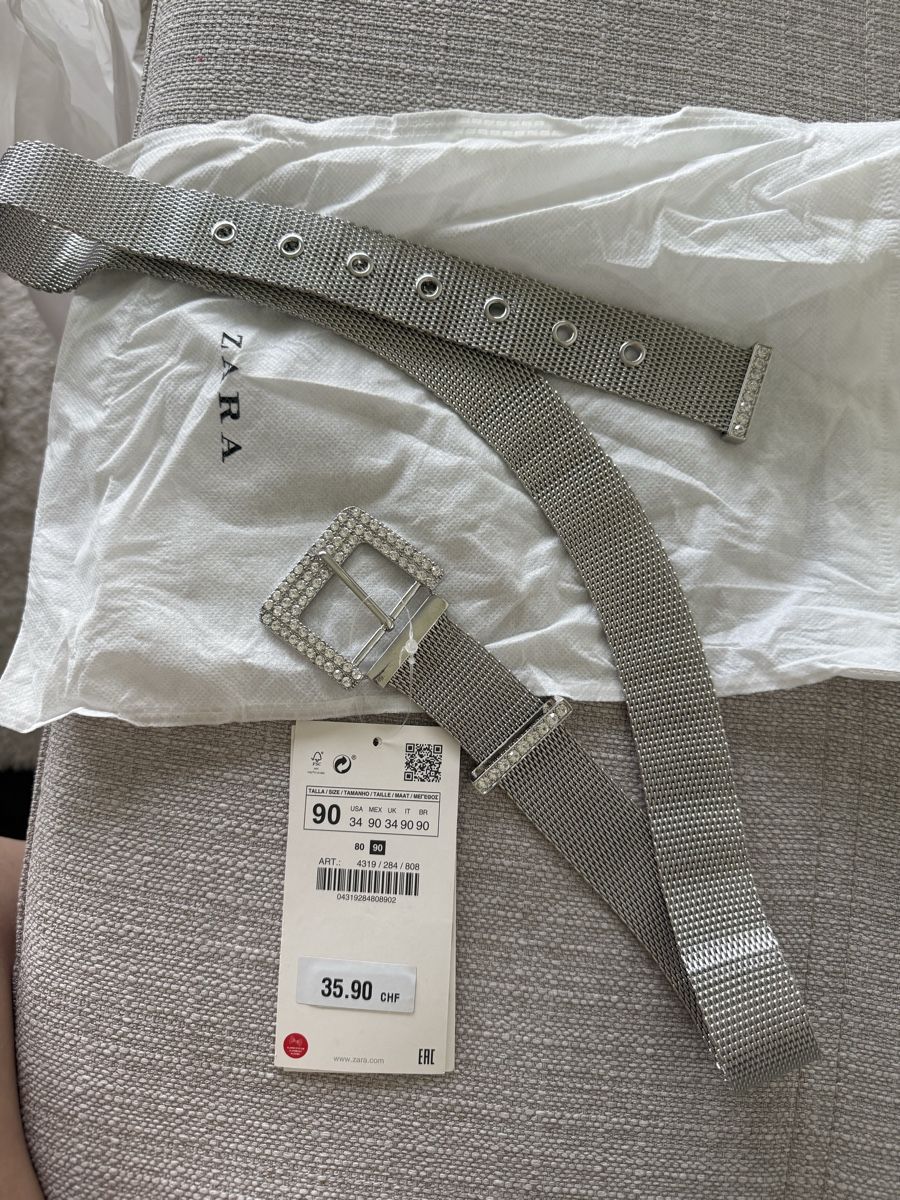 Zara Cinture: Brand New Silver Belt – Nuovo e nell'imballaggio originale da Meggen venduto da nik_5g2v