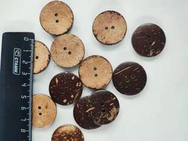 120x Knöpfe Kokosnussholz 25 mm - boutons bois noix de coco