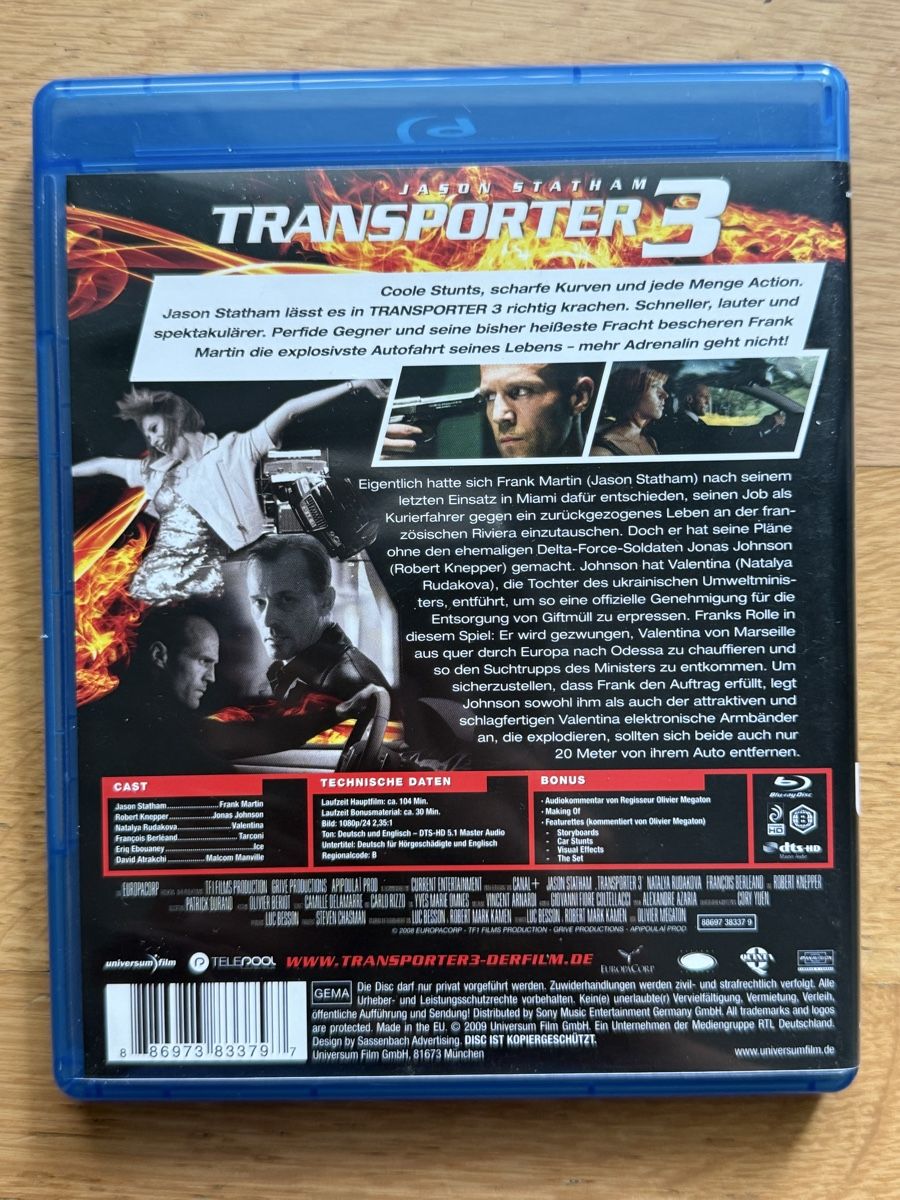 Alle DVDs: Transporter 3 - Blu-Ray Jason Statham – Gebraucht aus Kölliken von nerdorado 1