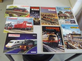 8x Modeleisenbahn Katalog - Fleischmann + Faller 70er 80er