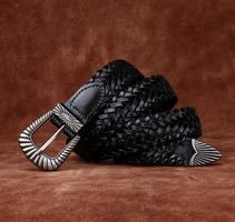 Retro Ledergürtel Geflochtener für Damen Ceinture cuir