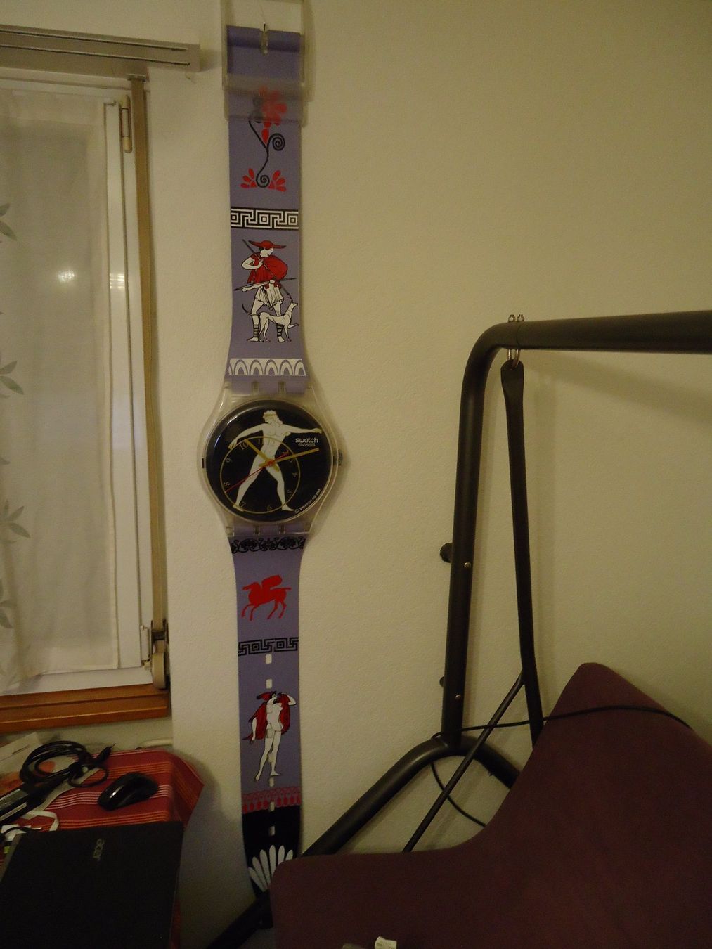 Swatch Uhren: Kult-Wanduhr Swatch Maxi "Discobolus" – Gebraucht aus Däniken SO von Tera-x