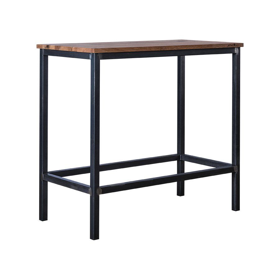 Set di tavolo e panche: Robuster Stehtisch mit Sitzbank, 2 Hocker, Holz und Stahl – Usato da Erlen venduto da mat_jm2f 1