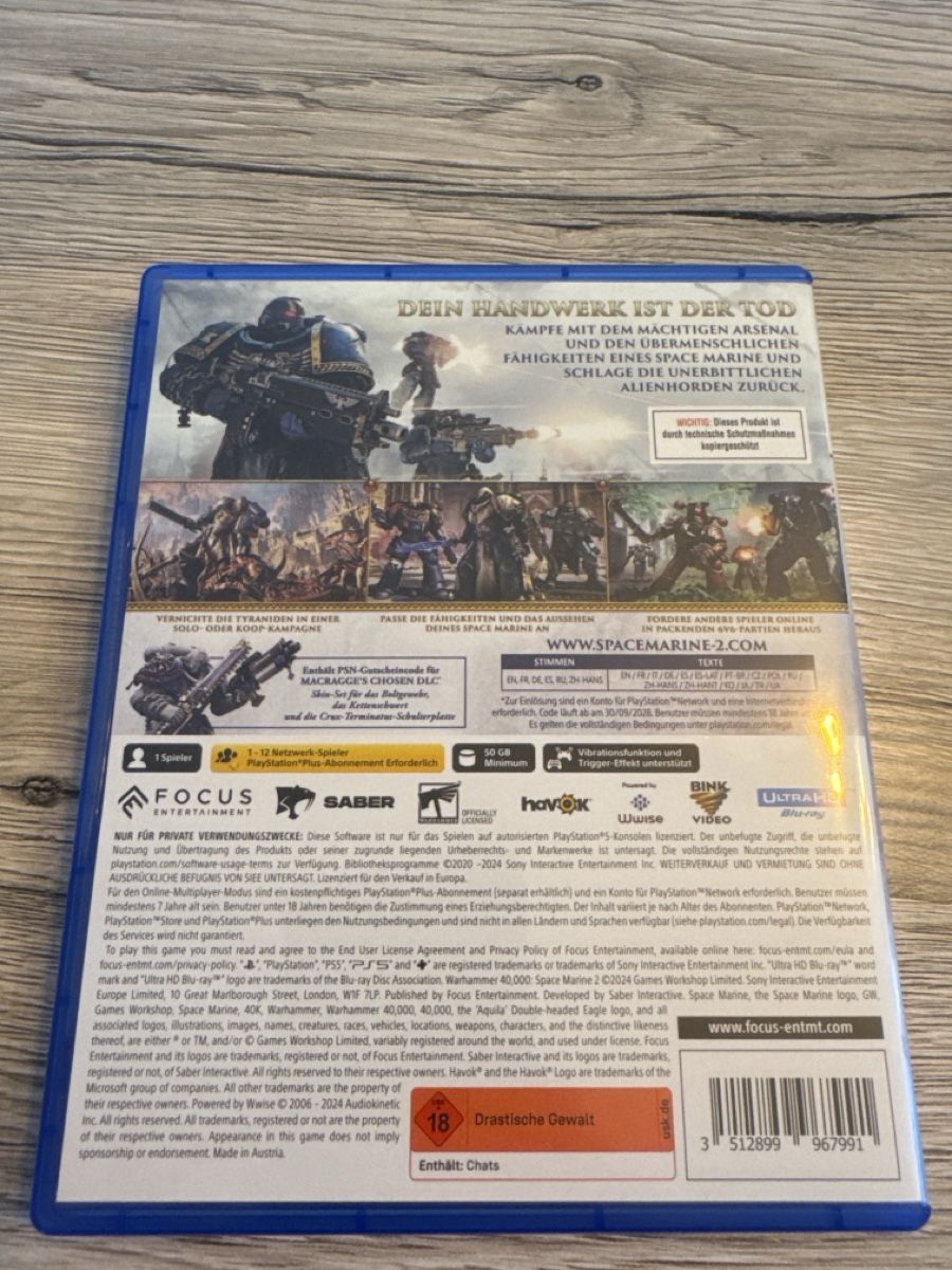 Jeux: Warhammer Space Marine 2 PS5  – D'occasion à Courrendlin par jay_lkn6 2