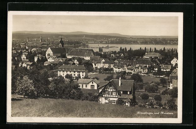 Cartoline postali: Kreuzlingen, Panorama mit Blick auf Kons – Usato da Berlin venduto da bartko-reher