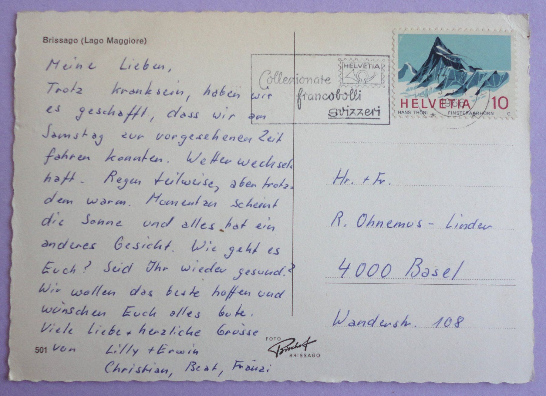 Cartoline postali: Brissago (Lago Maggiore) – Usato da Fétigny venduto da Billy2miny 1