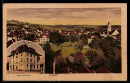 AK Sursee, Ortsansicht und Hotel Central