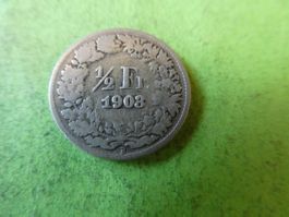 Schweiz 1908, 1/2 Franken - Silber