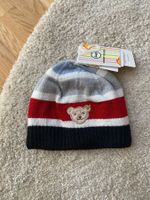 NEU Steiff Baby-Mütze blau weiß rot gestreift 6-9M 47