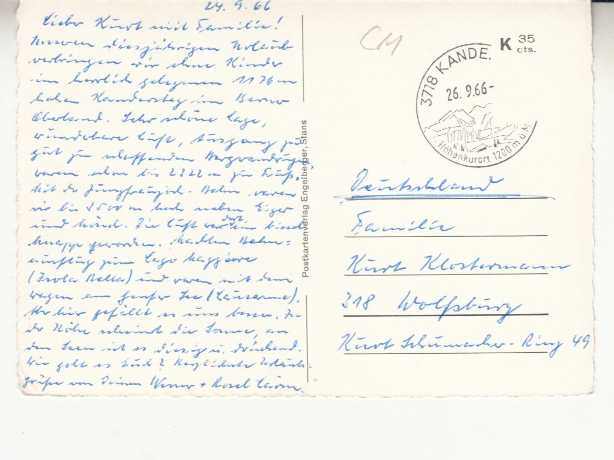 Cartes postales: Kandersteg 1966 – D'occasion à Bürglen TG par StampGraf 1