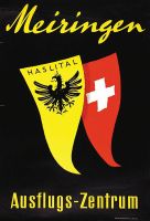 Meiringen Ausflugs-Zentrum Vintage Poster von 1943