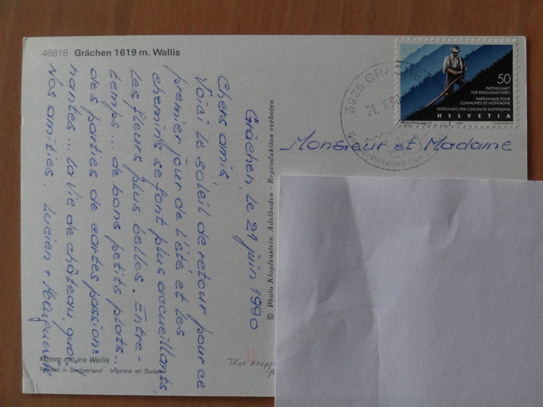 Cartoline postali: Grächen - Wallis - 1990 – Usato da St Léonard venduto da Riglin 1