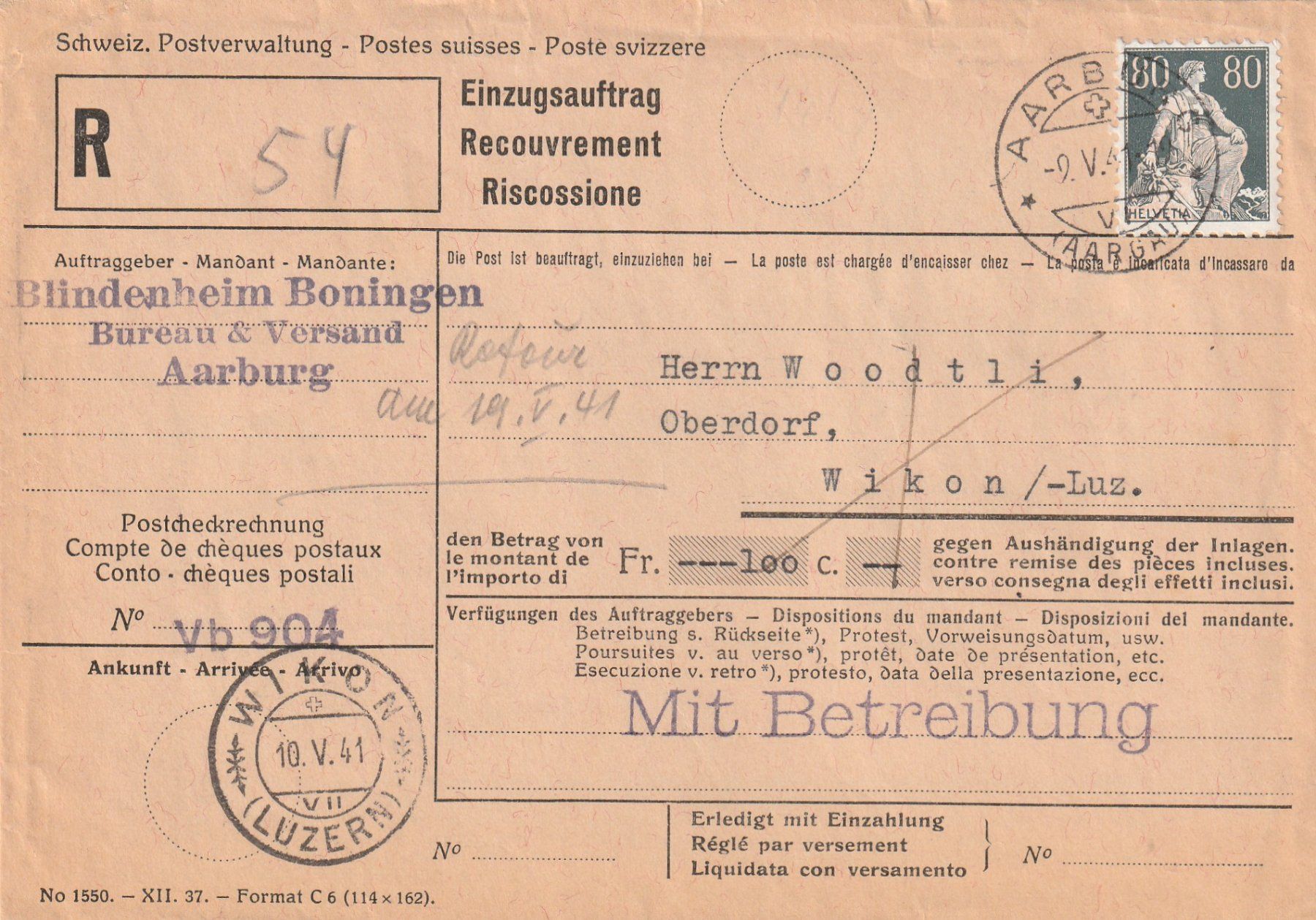 Tutti i francobolli: Zu. Nr. 141y auf Einzugsauftrag mit Attest – Usato da Rorschacherberg venduto da fratovi2