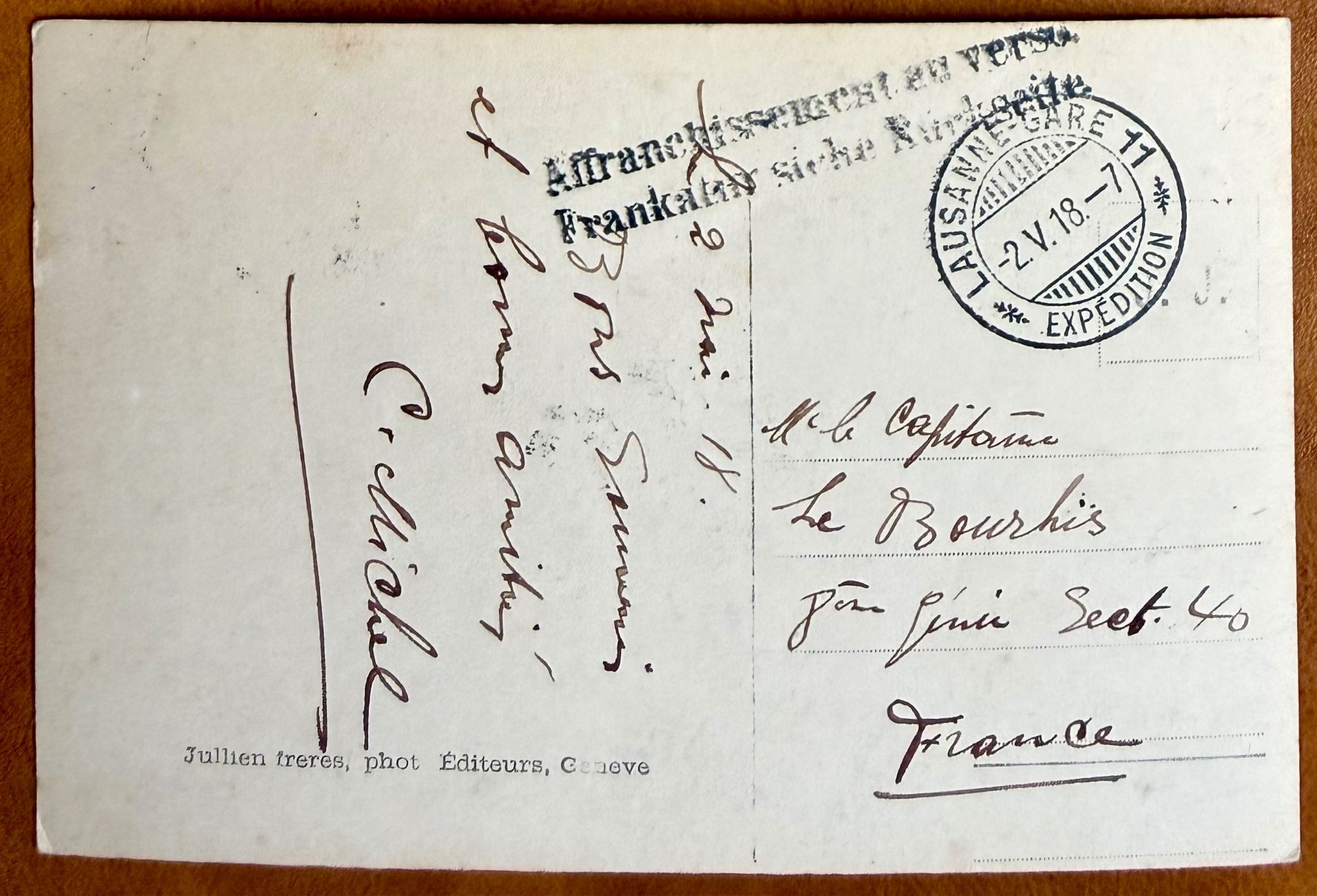 Cartoline postali: Lausanne - Bel - Air - Tram 1918 – Usato da Lutry venduto da Ediego 1