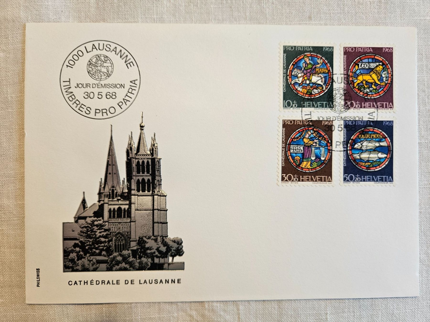 Alle Briefmarken: Pro Patria Lausanne 1968 Ersttagsbrief – Gebraucht aus Wettingen von Sk8ertomda