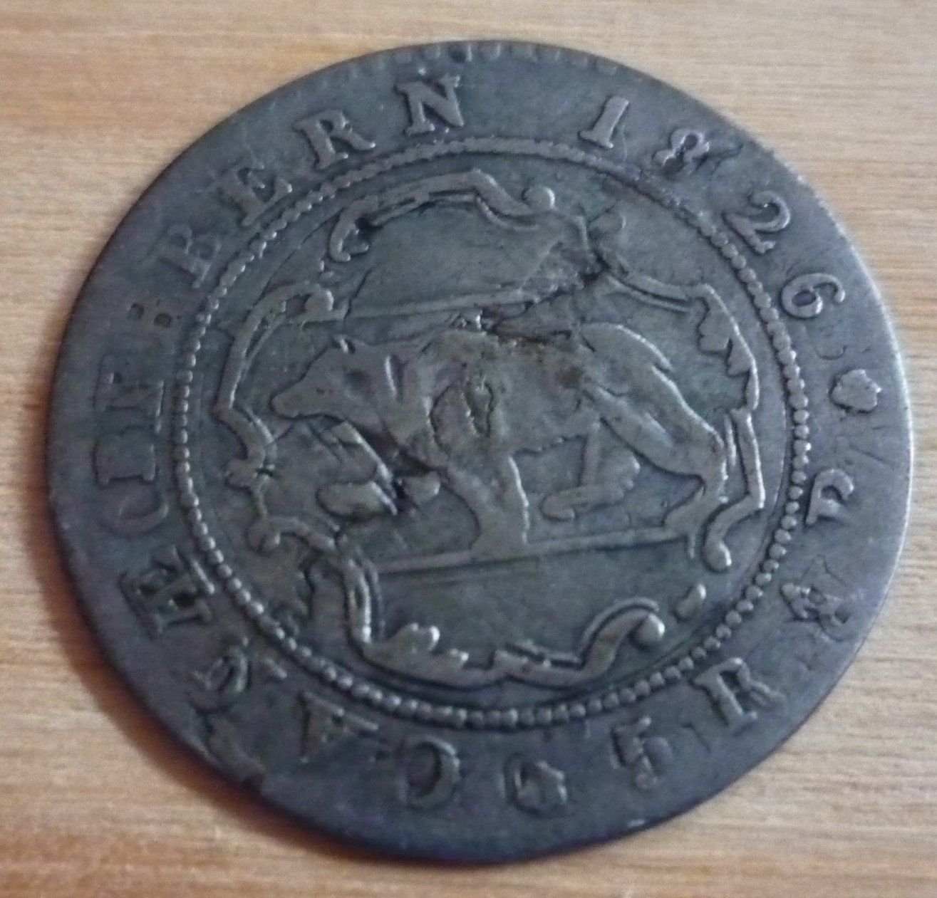 Alle Münzen: Halbbatzen Kanton Bern, 1826 – Gebraucht aus Rieden SG von Brockehuesli