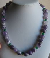 NEU: Amethyst Jade Schmuck Kette Collier Edelstahl