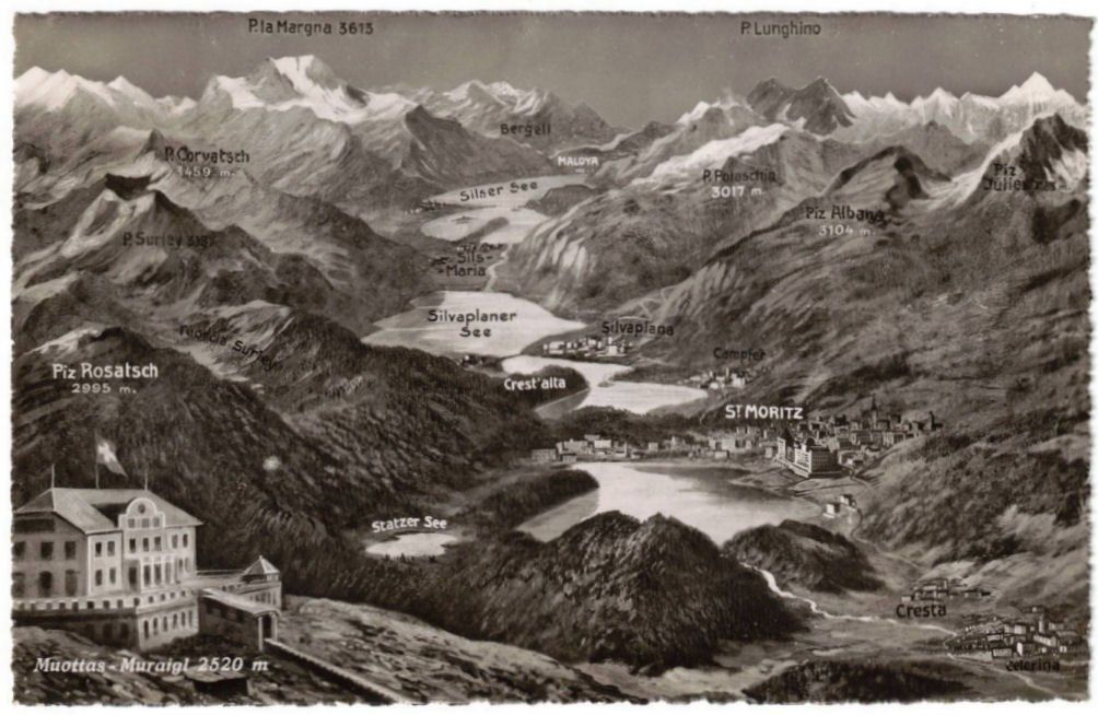 Cartoline postali: St. Moritz - Standseilbahn Muottas Muragl – Usato da Binningen venduto da Mountainrider