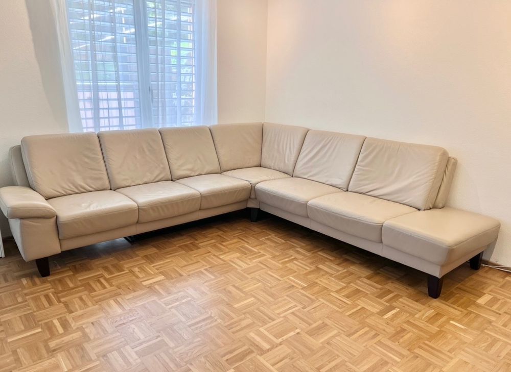 Ecksofa aus Leder Beige Kaufen auf Ricardo