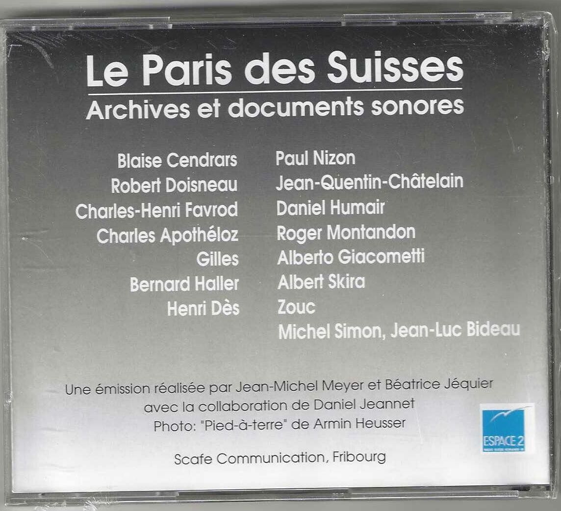 CD: Le Paris des Suisses : Archives et Documents - Neue – Nuovo e nell'imballaggio originale da Genève venduto da CDLPBookS 1