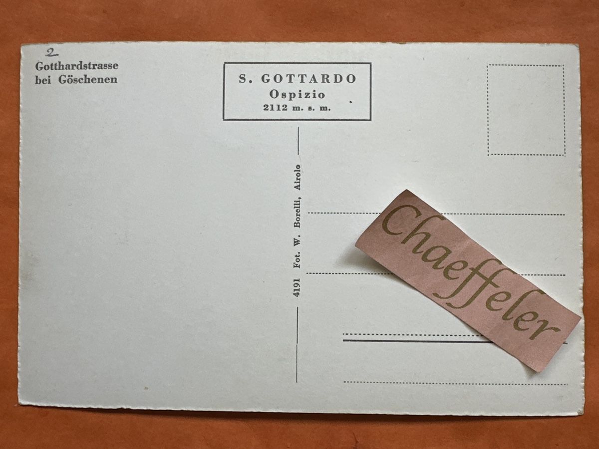 Cartoline postali:  Gotthardstrasse bei Göschenen – Usato da Zürich venduto da Chaeffeler 1
